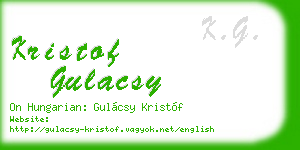 kristof gulacsy business card