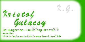 kristof gulacsy business card